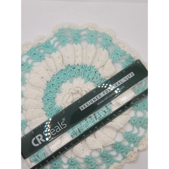 Hand Crocheted Doily Table mat Candle mat Glacier Ice White 8.5" Handmade - Picture 7 of 7